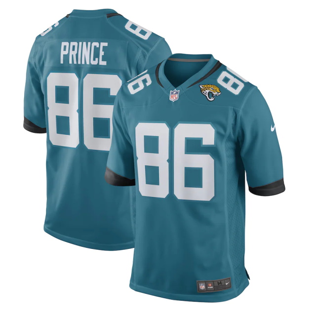 mens nike teal gerrit prince jacksonville jaguars team game player jersey